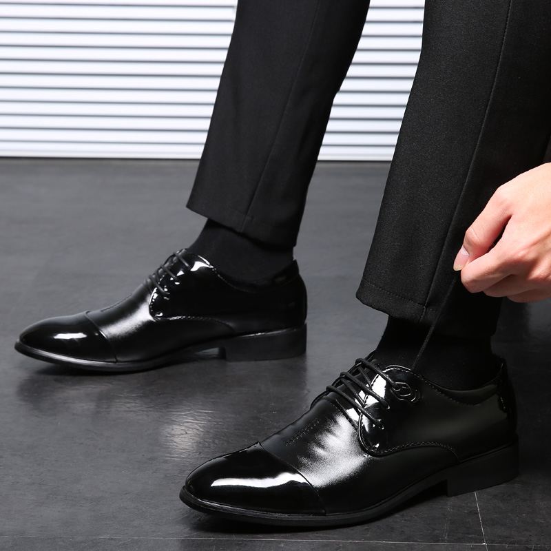 Mænd Spidstå Åndbar Skridsikker Snøresko Klassisk Business Dress Sko