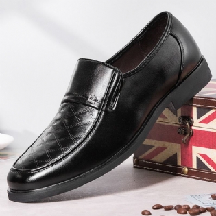 Mænd Stribet Rhombus Mønster Slip-on Blød Sål Casual Business Sko