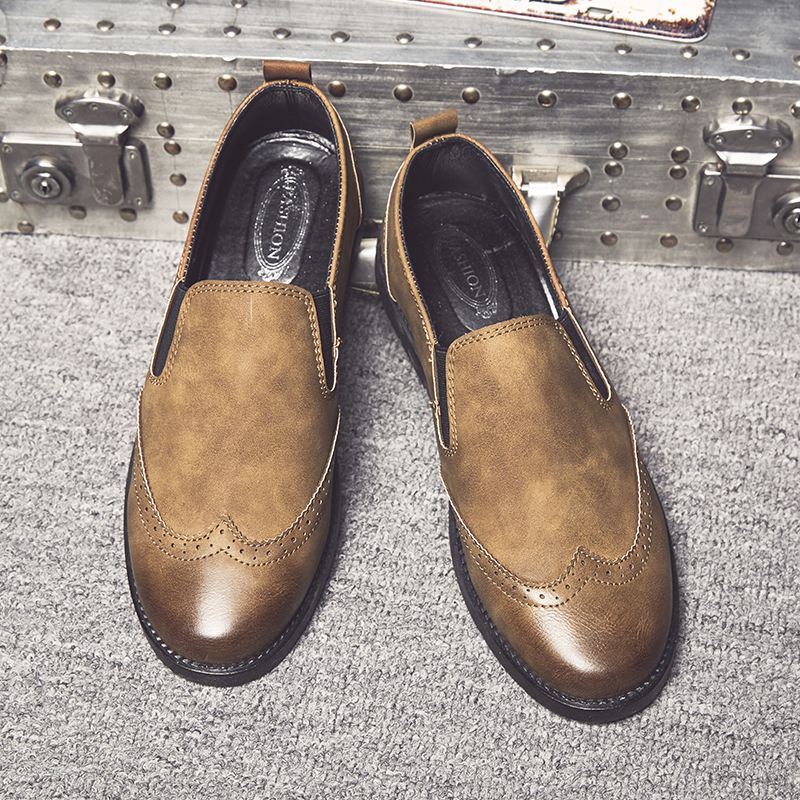Mænds Business Casual Loafers Chelsea Slip On Work Dress Håndsyede Sko
