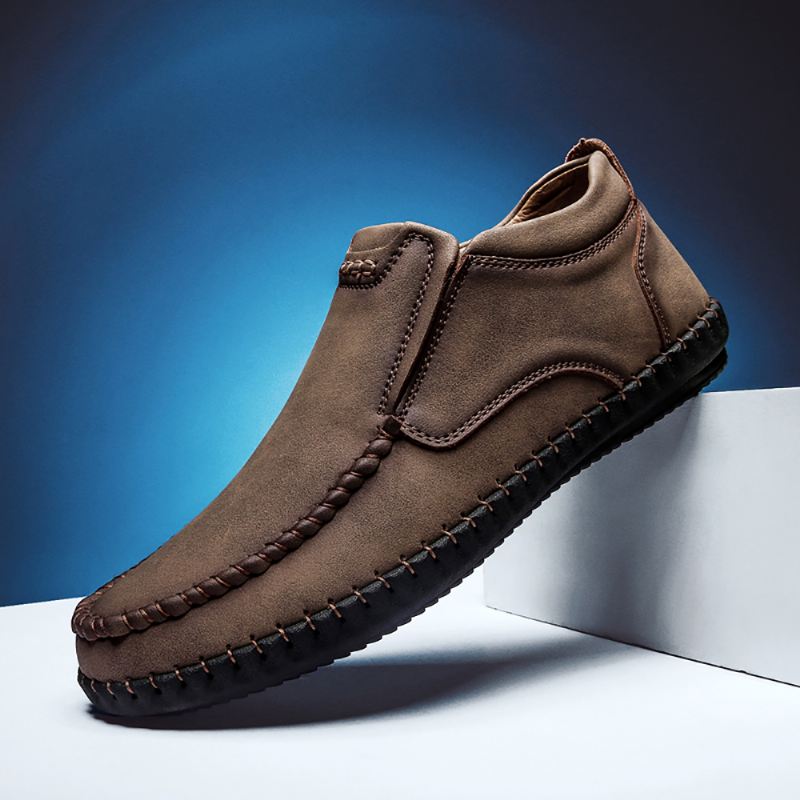 Retro Syning Blødt Læder Business Casual Oxfords