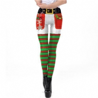 Christmas Autumn Winter Stripe Tribal Leggings Til Kvinder