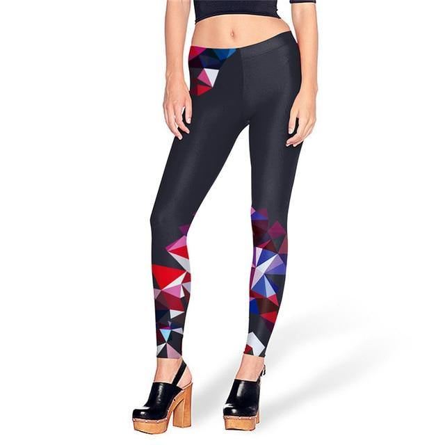 Farverige Geometriske Kunsttryk Kvinder Leggings