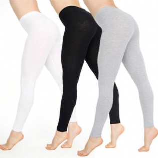 Kvinder Casual Ankellange Leggings Elastiske Talje Bomuld Leggings Kvinde Kvinder Tøj Plus Size 2xl