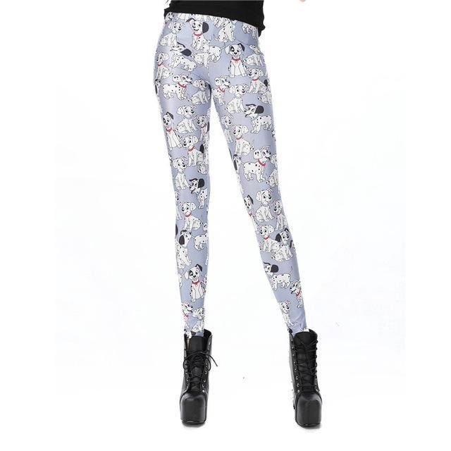 Leggings Til Kvinde Plettet Hunde Med Tryk Mælkebukser