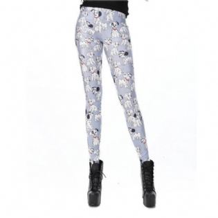 Leggings Til Kvinde Plettet Hunde Med Tryk Mælkebukser