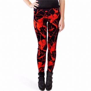 Mørkerød Spiderman Strejker Ny Ankomst 2015 Kvinder Leggings Digital Med Tryk Populære Spider-man Sexede Kvinder Bukser