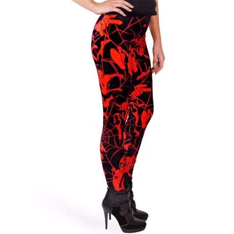 Mørkerød Spiderman Strejker Ny Ankomst 2015 Kvinder Leggings Digital Med Tryk Populære Spider-man Sexede Kvinder Bukser