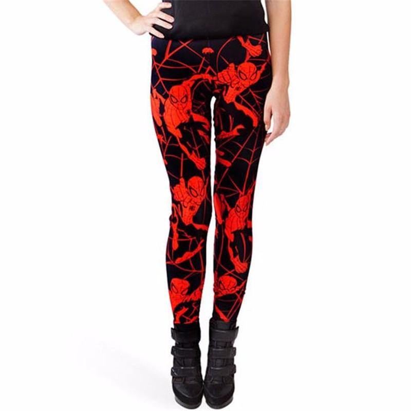 Mørkerød Spiderman Strejker Ny Ankomst 2015 Kvinder Leggings Digital Med Tryk Populære Spider-man Sexede Kvinder Bukser