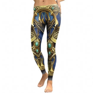 New Arrival Leggings Dame Armor Digital Med Tryk Safir Metal Plus Size Fitness Legg Workout Bukser Legging