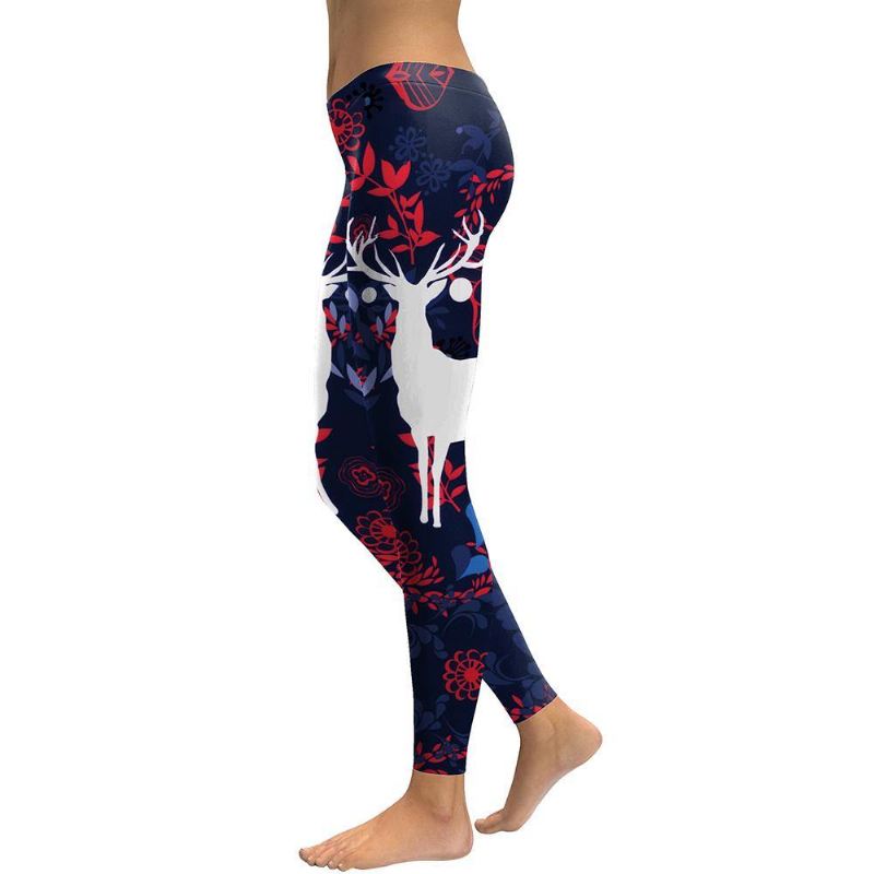 New Arrival Leggings Kvinder Sika Deer Digital Med Tryk Animal Fitness Legg Slim Elastic Workout Plus Size Legging