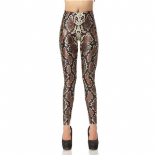 Nyt Design Mode 3d Digital Slangeskind Ben Slim Legg Printede Dame Leggings Dame Bukser