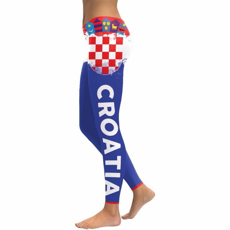 Sommer Kvinder Leggings Kroatien Cheer Digital Med Tryk Legging Til Udskrivning Træning Fitness Legging Bukser