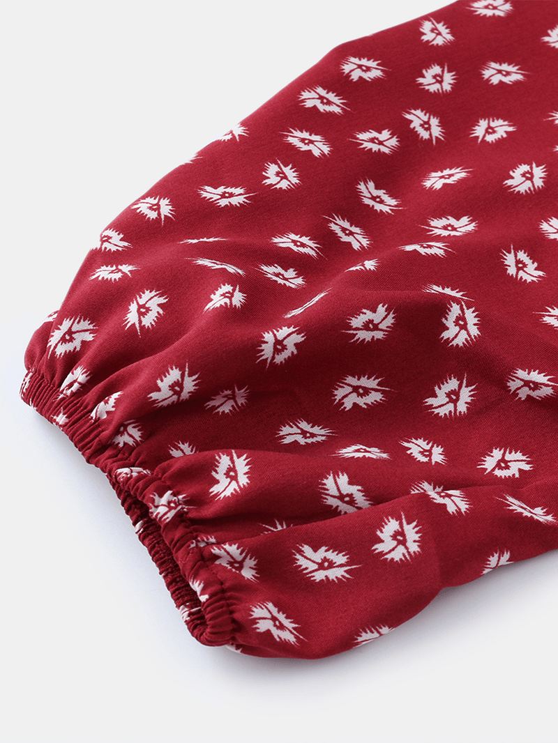 Chiffon Polka Dot Med Tryk Split Langærmet Causal Kjole