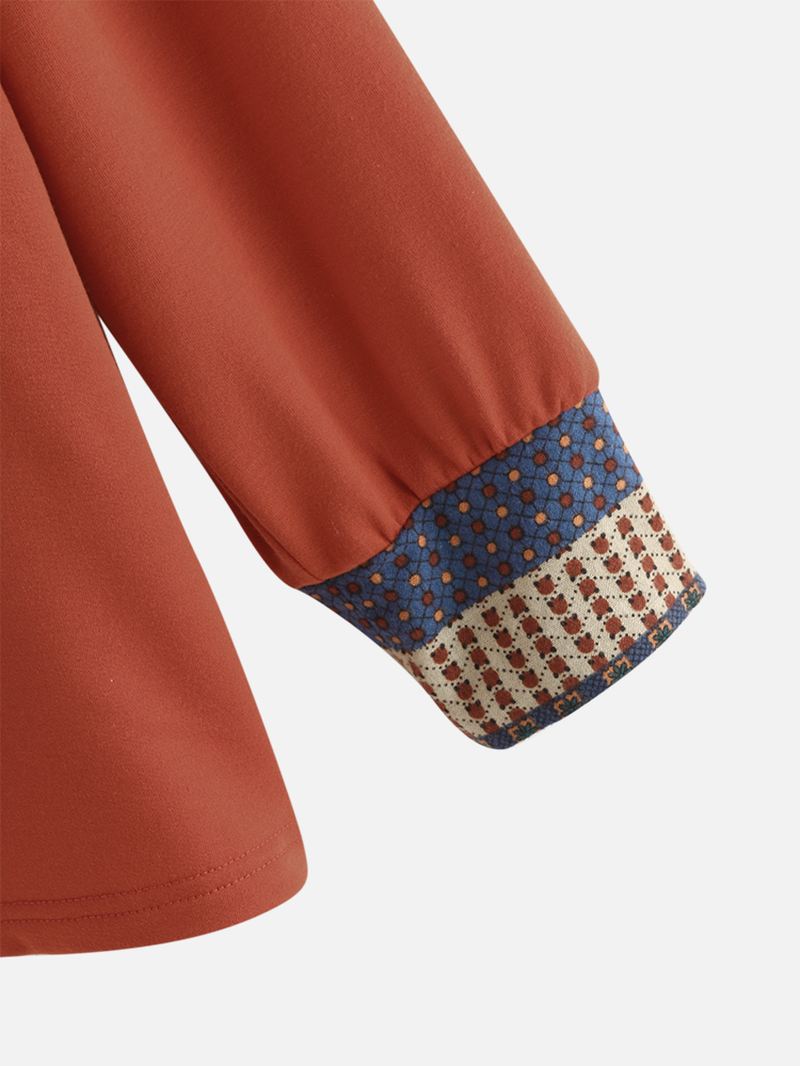 Casual Pocket Patch Overhead Sweatshirt Med Hættetrøjer