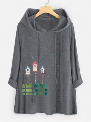Casual Sweatshirt Med Tegneserietryk