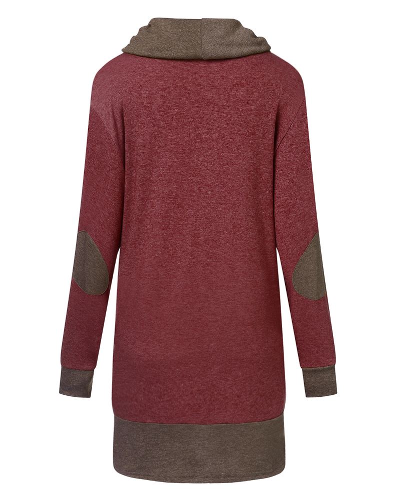 Dame Pullover Langærmet Patchwork Casual Sweatshirt