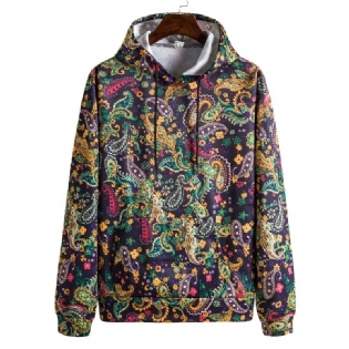 Digital Printet Retro Etnisk Stil Herresweater