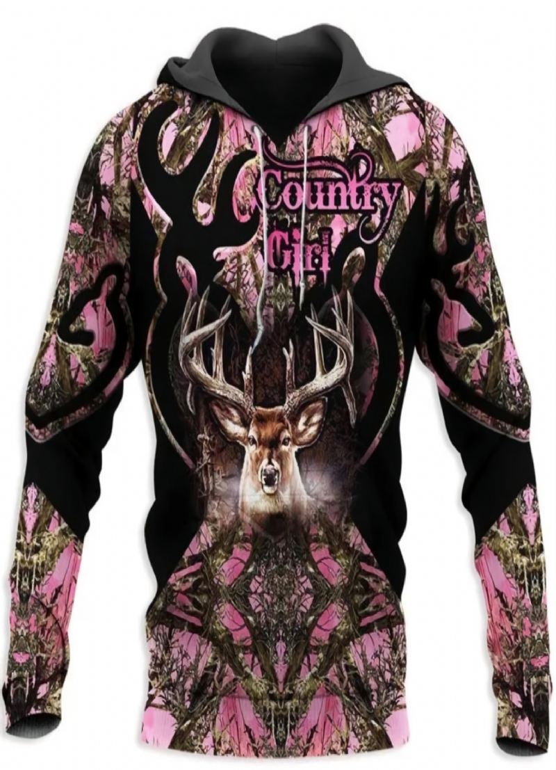 Grænseoverskridende Europæisk Og Amerikansk Oversize Herretrøje Deer Series Hættetrøje Sweater Fritid Langærmet