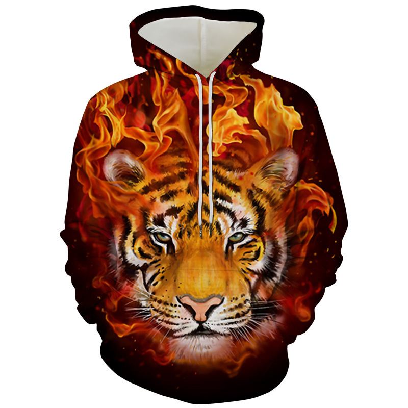 Herre Tiger Series 3d Printing Hættetrøje
