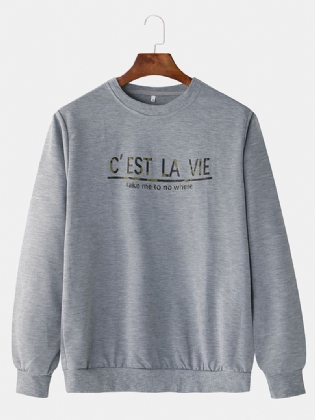 Herremode Med Rund Hals I Bomuld Langærmet Afslappet Overhead Sweatshirt
