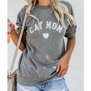 Hjertetryk Hættetrøjer Dame Efterår Vinter Moderigtigt Langærmet Afslappet Sweatshirt