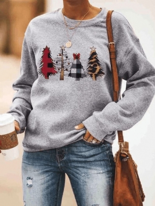 Juletryk O-hals Langærmet Sweatshirt
