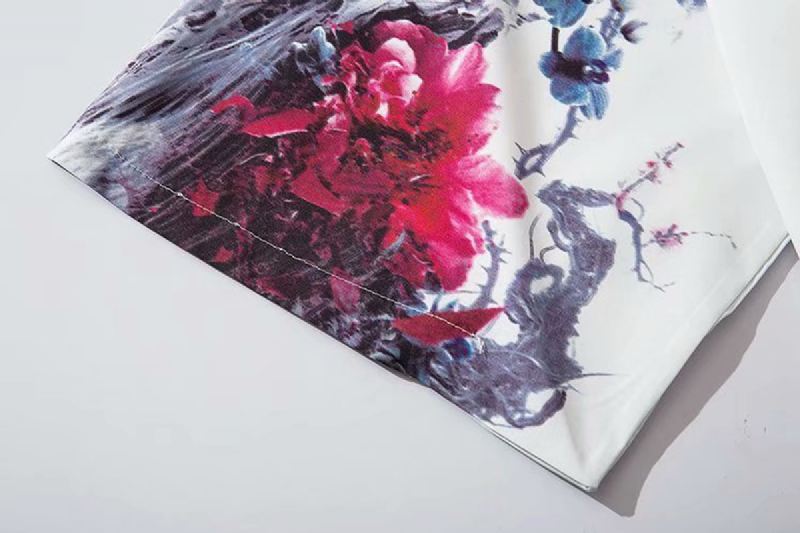 Kilde Japansk Ukiyo-e Road Robe Kimono Trekvart Ærme Løs Opknappet Trendy Kappe Skjortejakke