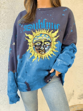 Kvinder Funny Graffiti Med Tryk Langærmet Pullover Rundhals Design Sweatshirts