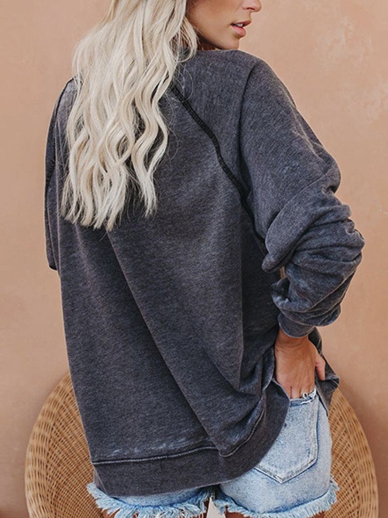 Kvinder Sjove Tegneserie Med Tryk Pullover Langærmede Sweatshirts