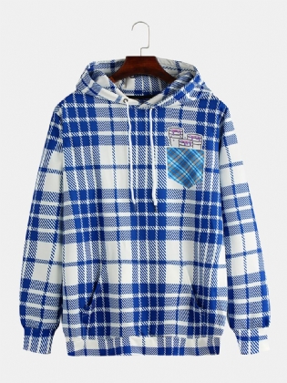 Langærmet Kausal Sweatshirt Med Hættetrøje Til Mænd