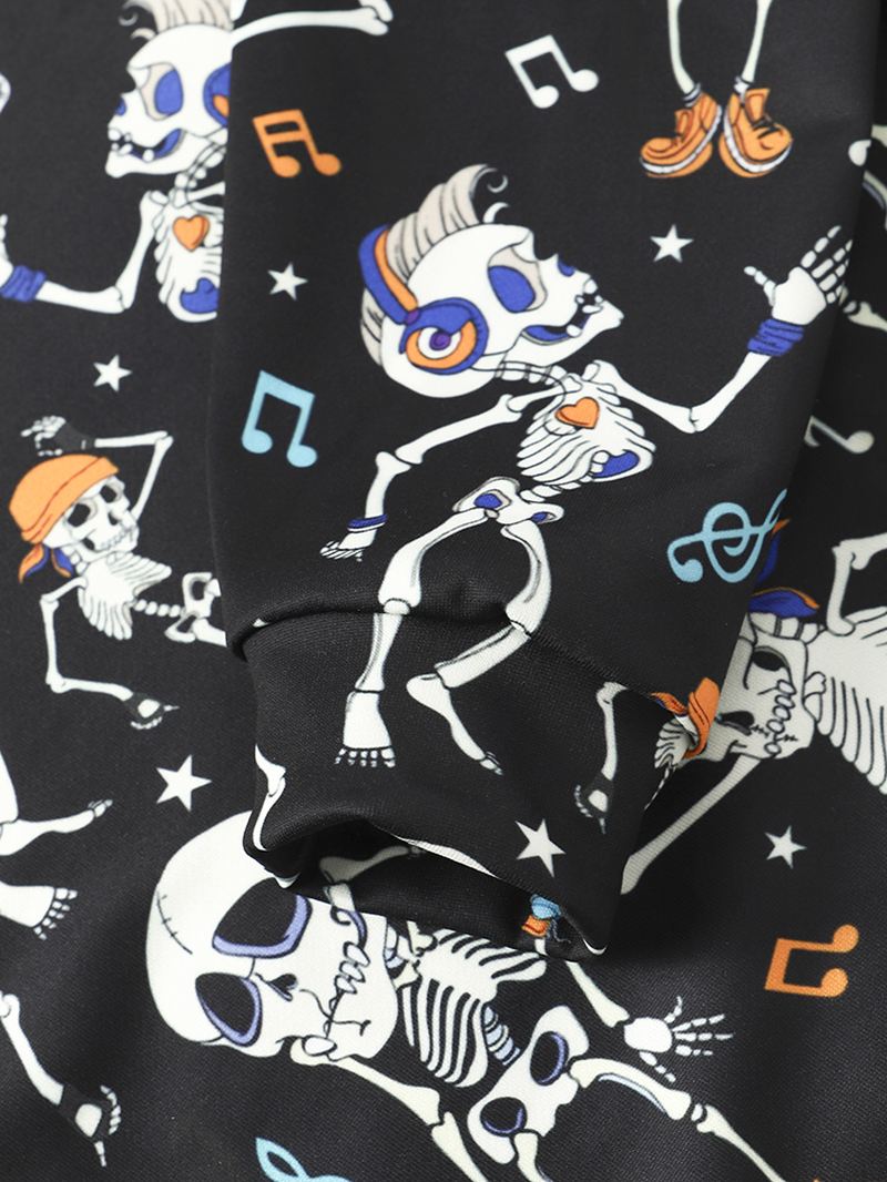 Mænd Dance Skull Med Tryk Hættetrøje