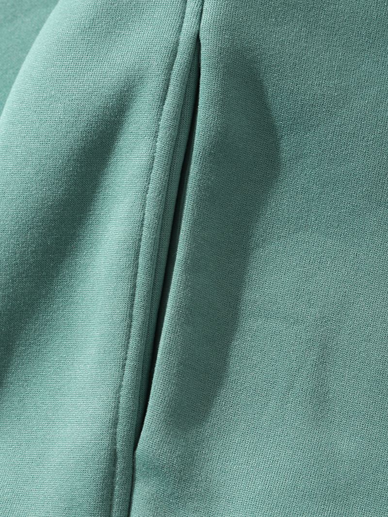 Mænd High Collar 1/3 Zip Pure Solid Color Lommer Pullover Sweatshirt