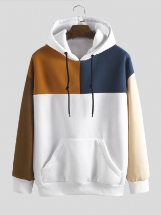 Mænd Løs New Mode Casual Farve Matchende Stitching Sweatshirt