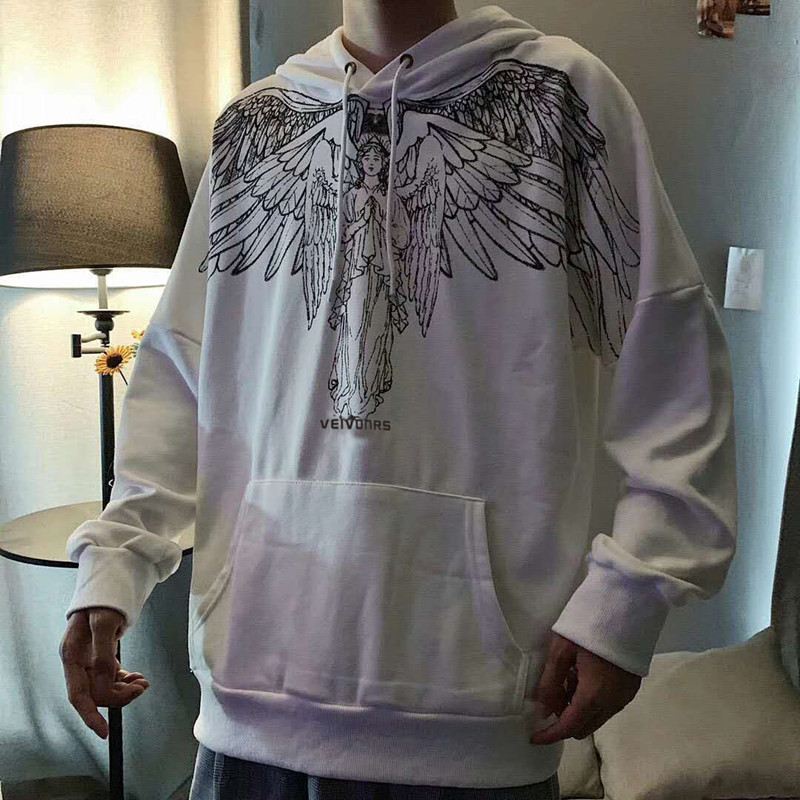 Mænd Og Kvinders Samme Stil Par Sweater Med Engel Og Jomfruvinger Mønster