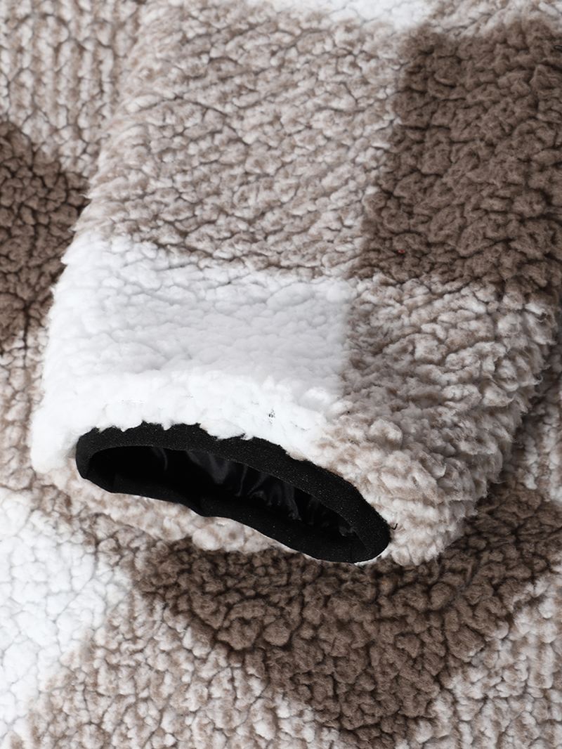Mænd Teddy Pullover Løs Halv Lynlås Snøre Hem Revers Pullover Sweatshirt