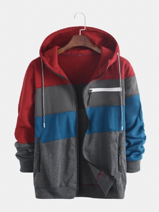 Mænds Sport Og Fitness Fritid Jacquard Cardigan Hættejakke Hættetrøjer Sweatshirts