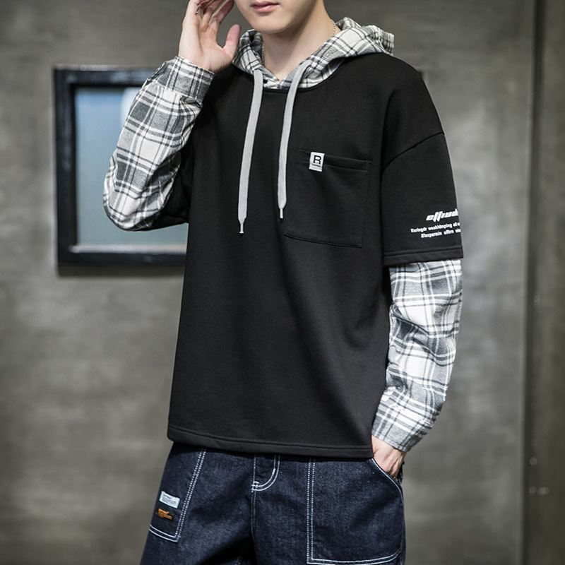 Ny Langærmet Trendy Skjorte Med Løs Bund Til Mænd Tynd Sweater