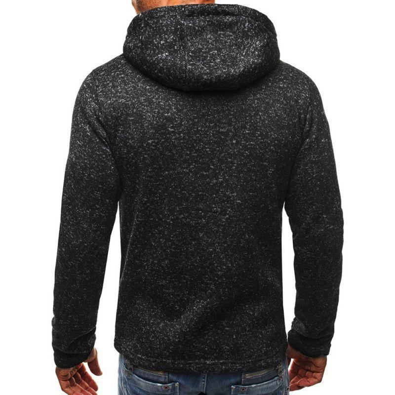 Plus Size Efterår Langærmede Hættetrøjer Sweatshirt Mænd Lynlås Solid Sweatshirt Casual Løs Streetwear Hip Hop Hættetrøje