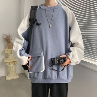 Skjorte Med Lommen Sweatshirt Trendy Mænd Plus Løst Kashmir Tøj Med Store Lommer Hongkong Stil Trendy Hip-hop Sportsjakke