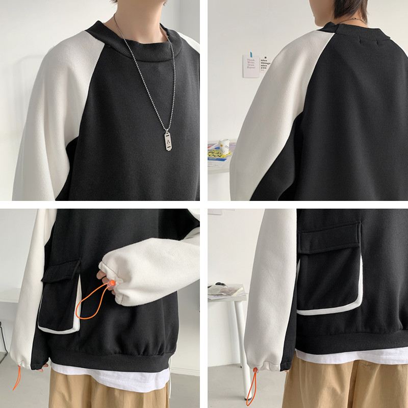 Skjorte Med Lommen Sweatshirt Trendy Mænd Plus Løst Kashmir Tøj Med Store Lommer Hongkong Stil Trendy Hip-hop Sportsjakke