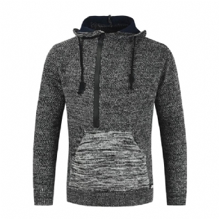 Trykt Hættetrøje Med Rund Hals Og Langærmet Sweater