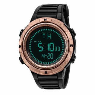 Digital Watch Mænd Mode Silikone Strap Kalender Lysende Display Udendørs Sport Watch