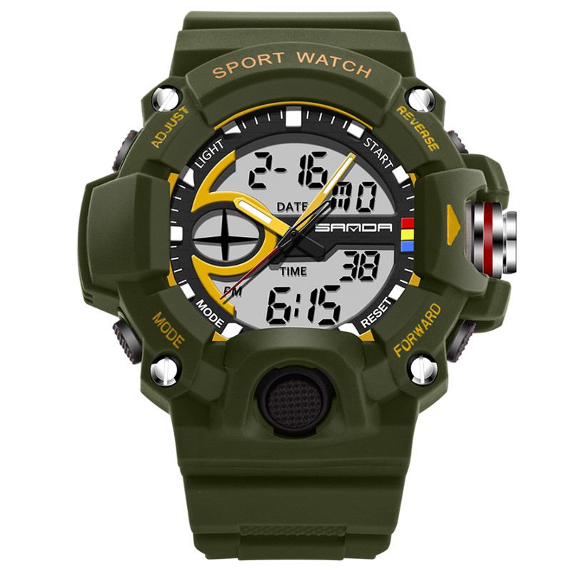 Dual Display Multi-function Sport Stopur Udendørs Mode Mænd Digital Watch