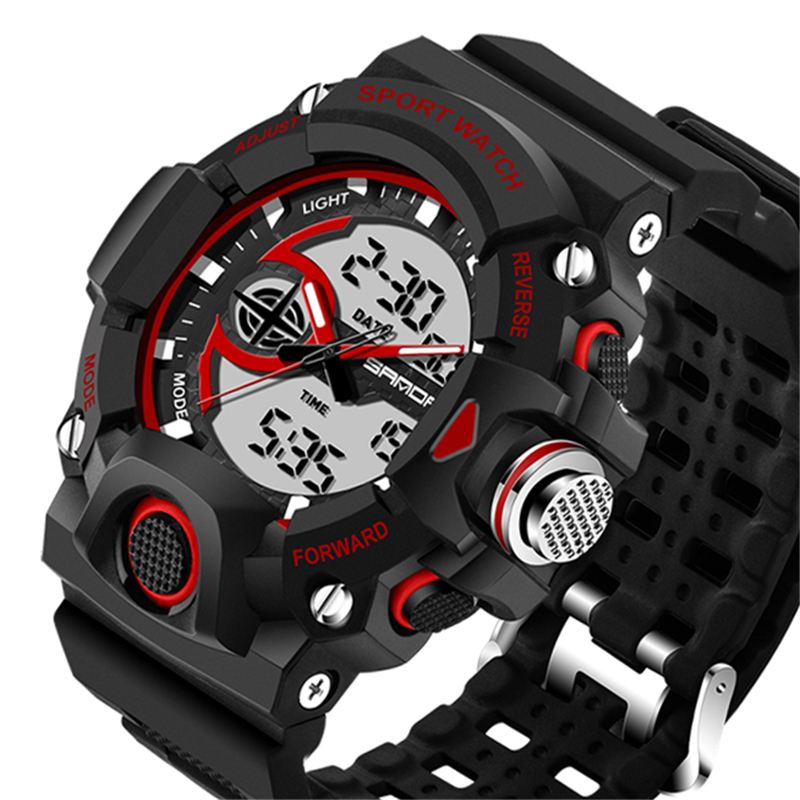 Dual Display Multi-function Sport Stopur Udendørs Mode Mænd Digital Watch