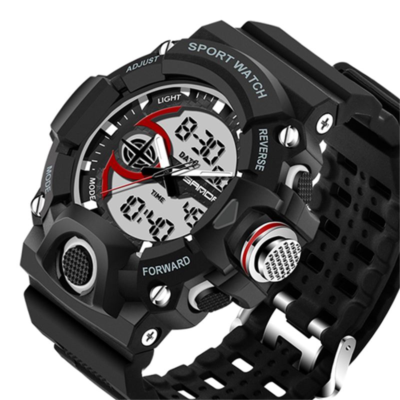 Dual Display Multi-function Sport Stopur Udendørs Mode Mænd Digital Watch