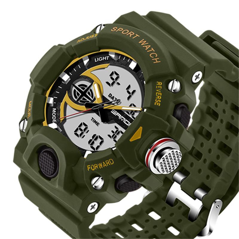 Dual Display Multi-function Sport Stopur Udendørs Mode Mænd Digital Watch