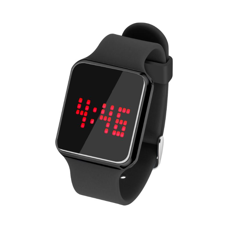 Dynamisk Led Skærm Alarm Kalender 12/24 Timers Lysende Vandtæt Silikone Rem Digitalt Ur