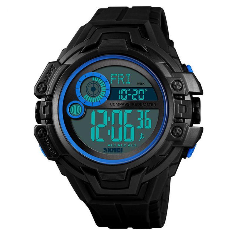 Kompas Kalorie Skridttæller Chrono 5atm Udendørs Sports Mænd Digital Watch