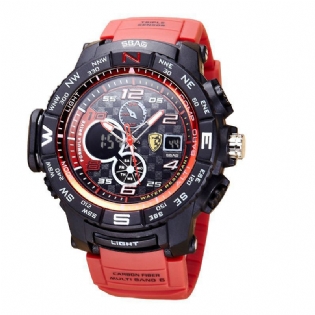 Lysende Display Mode Sport Style 12/24 Timer Vandtæt Mænd Dual Display Digital Watch