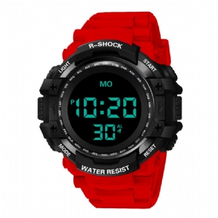Mænd Mode Lysende Display Stopur Vækkeur Digital Watch